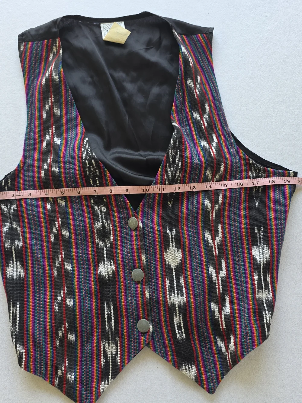 David Wayne Men's Multicolor Striped Pattern Vest with Black Base
